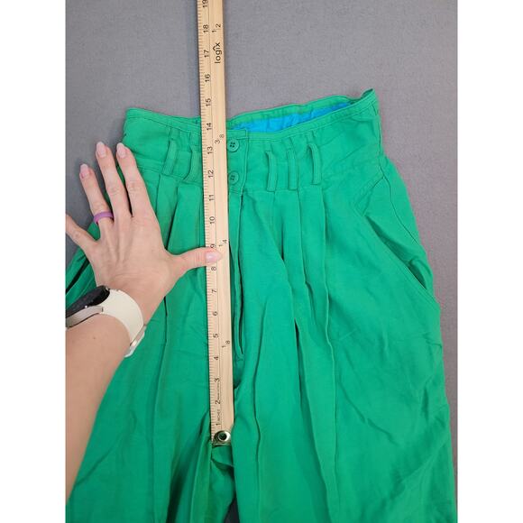 VTG Jill Martin High Rise Pleated Pants Green M USA Made Trousers EUC - Picture 7 of 11